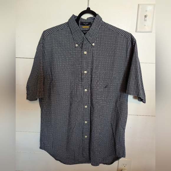 Nautica Other - Nautica Men's Navy and White Checkered Shirt.  Short Sleeve M